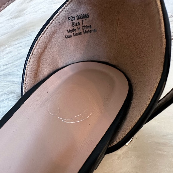 Express | Black Pointed Flats with Ankle Strap | Size 7 - Picture 2 of 3